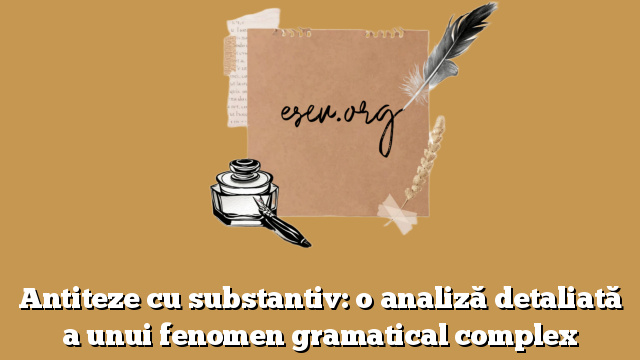 Antiteze cu substantiv: o analiză detaliată a unui fenomen gramatical complex