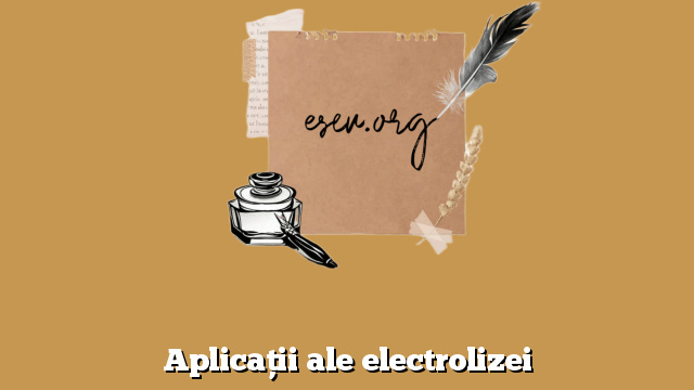 Aplicaţii ale electrolizei