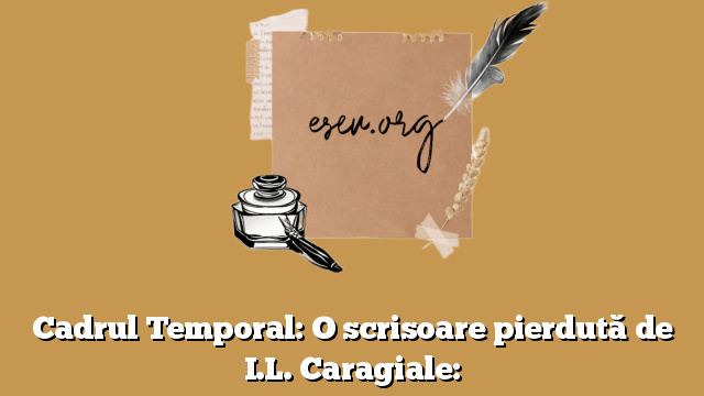 Cadrul Temporal: O scrisoare pierdută de I.L. Caragiale: