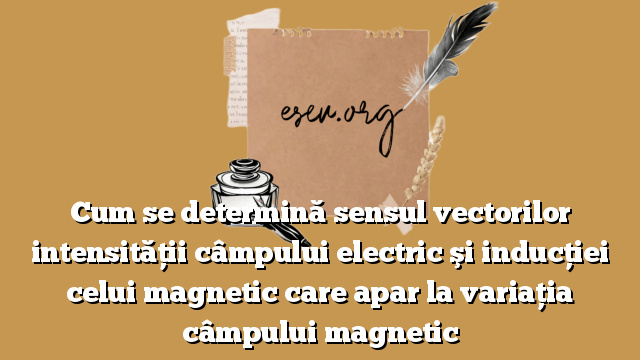 Cum se determină sensul vectorilor intensităţii câmpului electric şi inducţiei celui magnetic care apar la variaţia câmpului magnetic