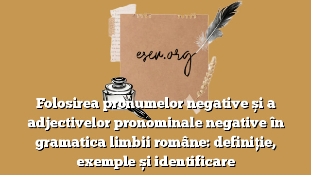 Folosirea pronumelor negative și a adjectivelor pronominale negative în gramatica limbii române: definiție, exemple și identificare