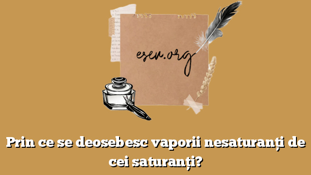 Prin ce se deosebesc vaporii nesaturanţi de cei saturanţi?