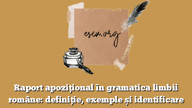 Raport apozițional în gramatica limbii române: definiție, exemple și identificare