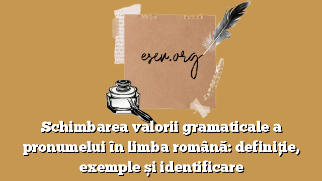 Schimbarea valorii gramaticale a pronumelui în limba română: definiție, exemple și identificare