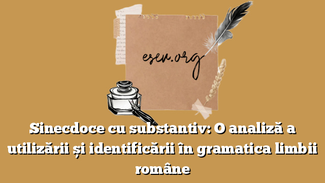 Sinecdoce cu substantiv: O analiză a utilizării și identificării în gramatica limbii române