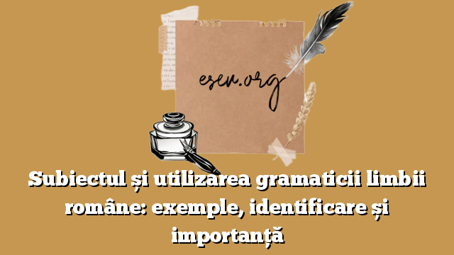 Subiectul și utilizarea gramaticii limbii române: exemple, identificare și importanță