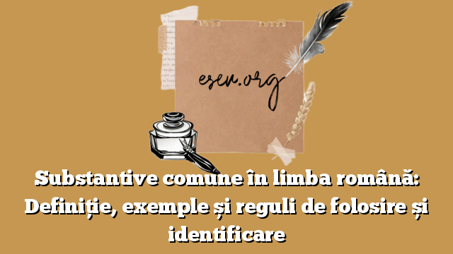 Substantive comune în limba română: Definiție, exemple și reguli de folosire și identificare
